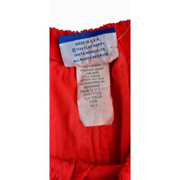 Vintage Y2K Flap Happy Red Corduroy Pants Boys 2 Wide Wale Pull On USA 90s - Picture 6 of 6